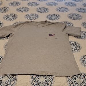 Vineyard Vines Light Gray Tee with Whale Emblem